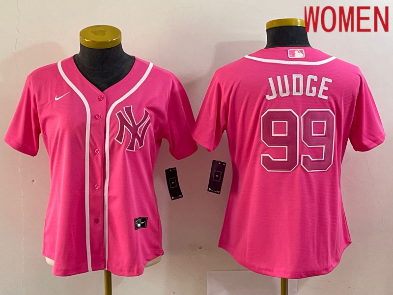 Women New York Yankees #99 Judge Pink Game Nike MLB Jersey style 1->youth mlb jersey->Youth Jersey